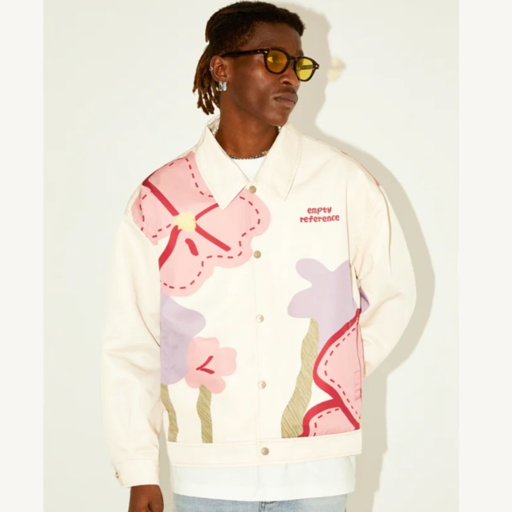 Empty Reference Loose Floral Print Jacket Medium … - image 4